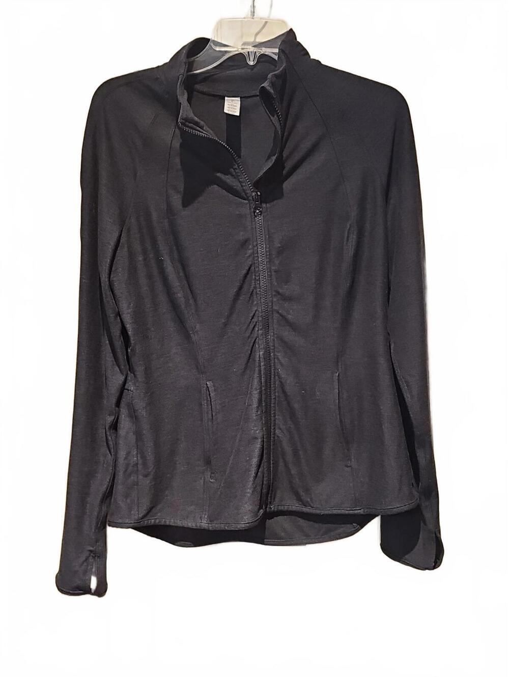 Yogalicious Lux Women’s Jacket Full Zip Black Size Large. Thumbholes